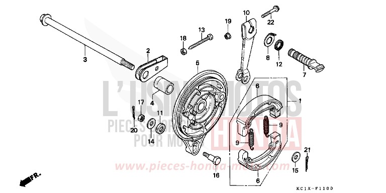 BREMSPLATTE, HINTEN von CB1300 Super Bold'or ABS TRAD BLUE METALLIC (PB171) von 1982